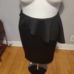 Eloqui Black Peplum Skirt